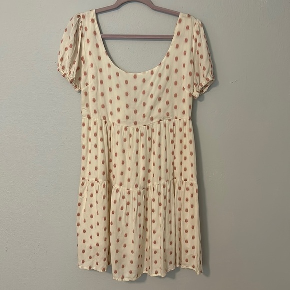 NWOT Jessica Simpson ivory babydoll dress with pink polka dots. Women’s size M. - Picture 1 of 7